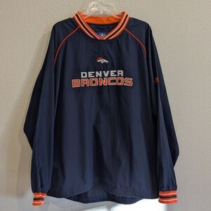Denver Broncos Navy Pullover Jacket Size Large